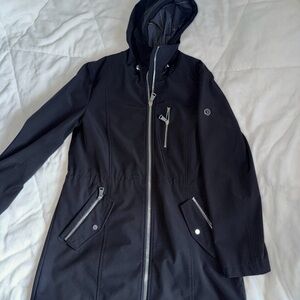 Calvin Klein Black Hooded Trench Coat
